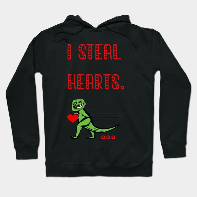 I i Steal Hearts Trex Dino Cute Baby Boy Valentines Day Gift 2021 Hoodie by flooky